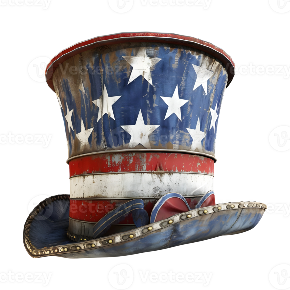 3D Rendering of a Cowboy Hat with USA Flag on it on Transparent Background png