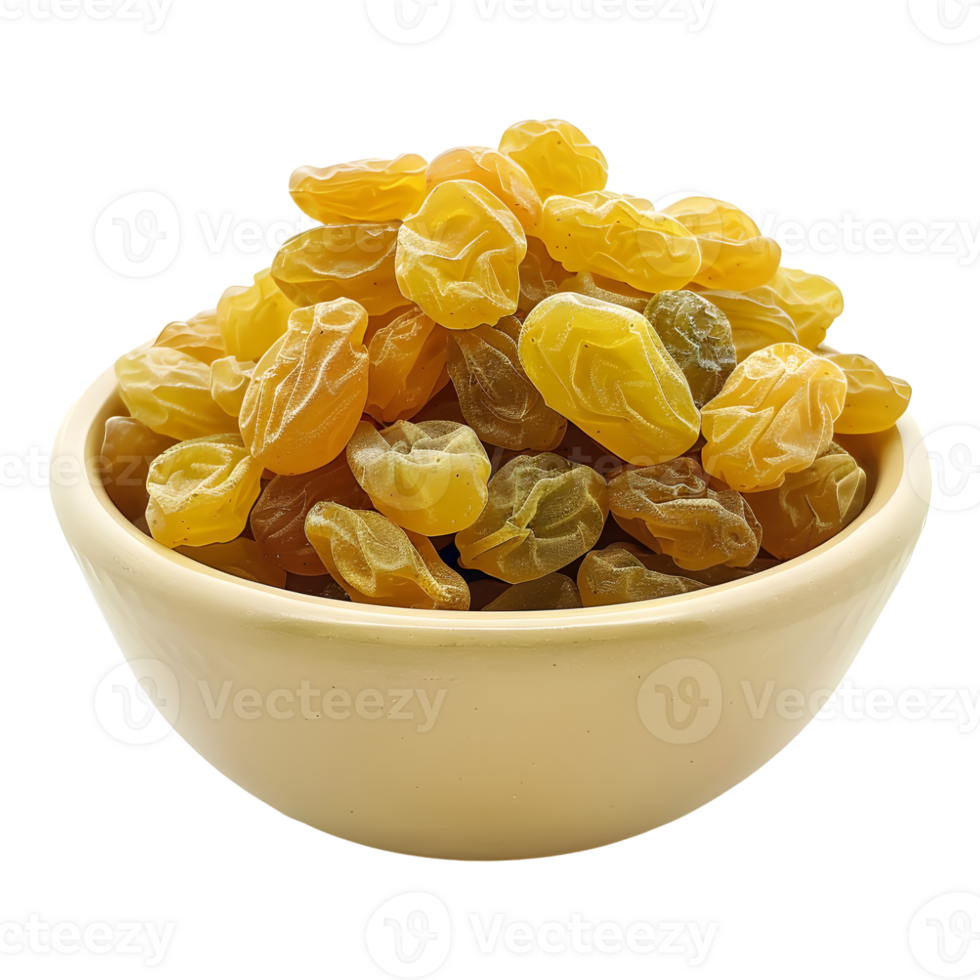 3D Rendering of a Raisins in a Bowl on Transparent Background png