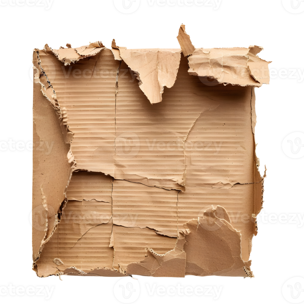 3D Rendering of a Carboard Brown Paper on Transparent Background png