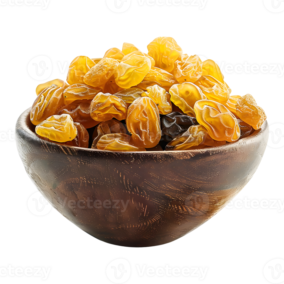 3D Rendering of a Raisins in a Bowl on Transparent Background png