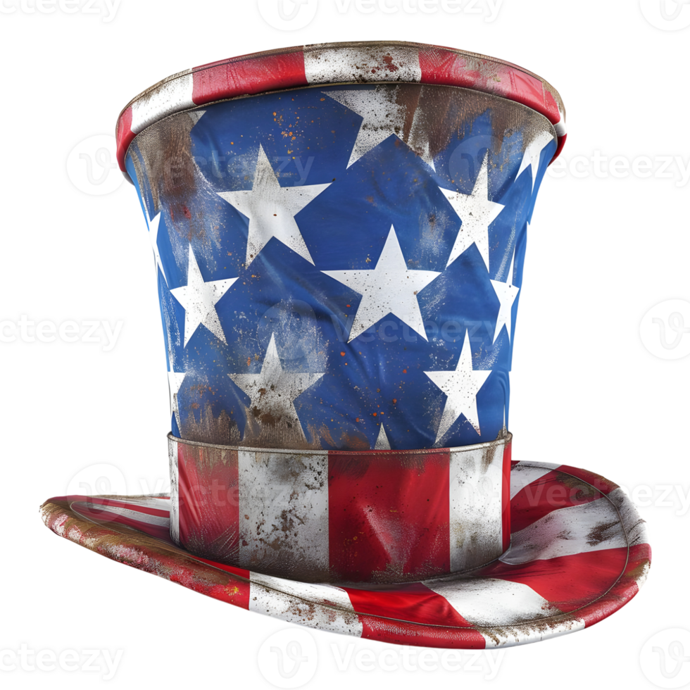 3D Rendering of a Cowboy Hat with USA Flag on it on Transparent Background png