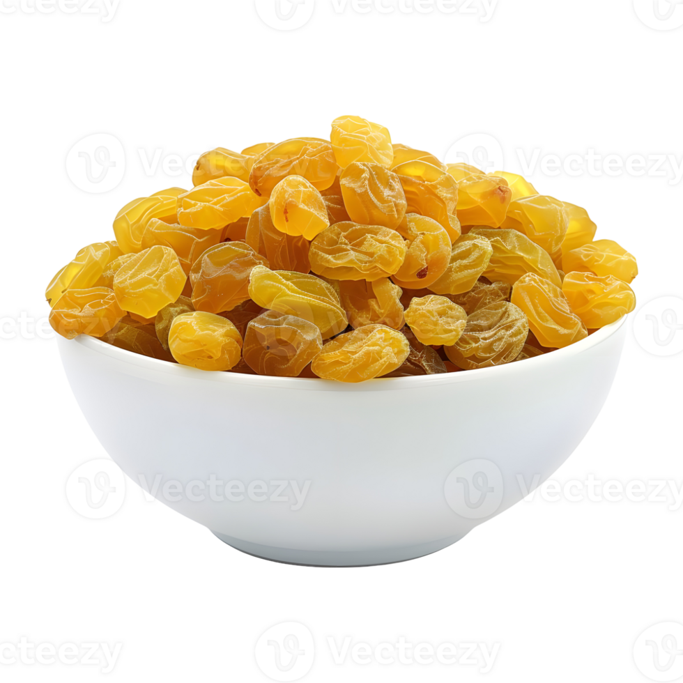 3D Rendering of a Raisins in a Bowl on Transparent Background png