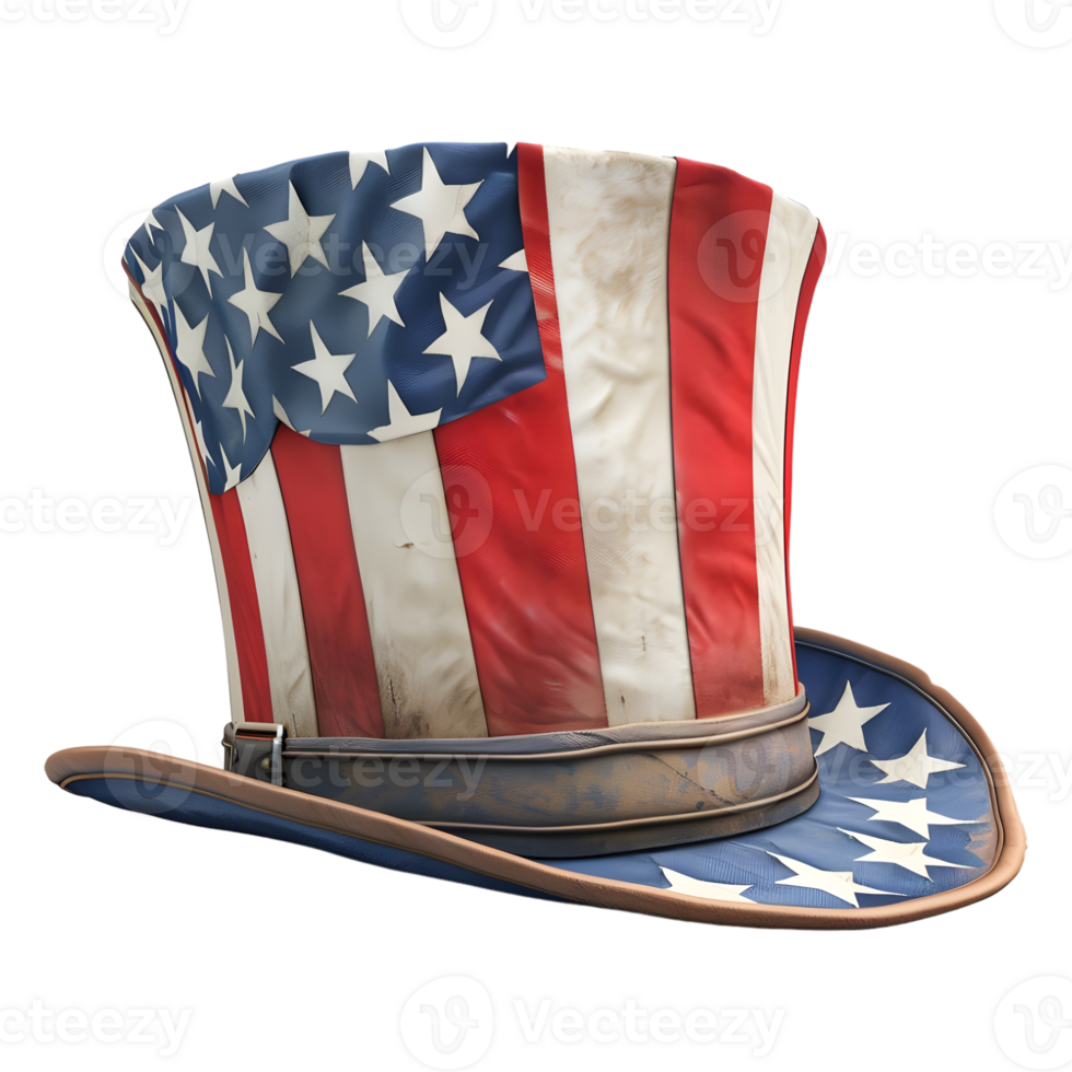 3D Rendering of a Cowboy Hat with USA Flag on it on Transparent Background png