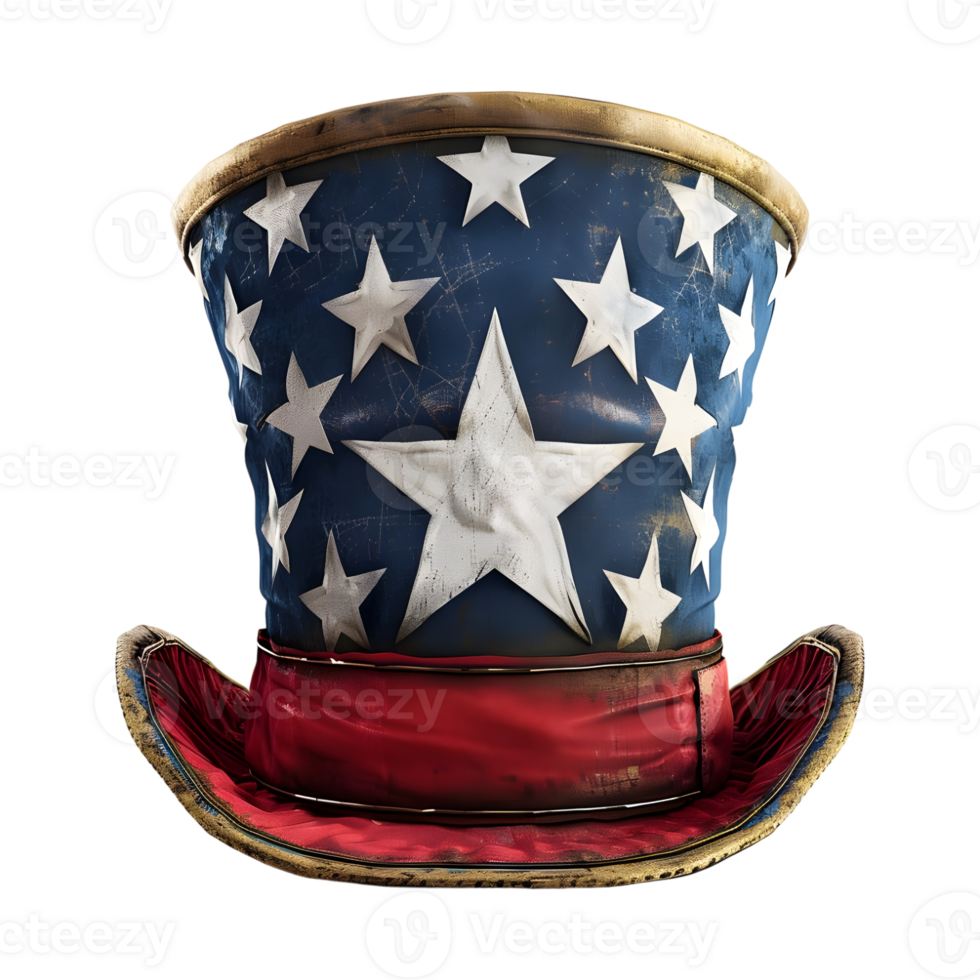 3D Rendering of a Cowboy Hat with USA Flag on it on Transparent Background png