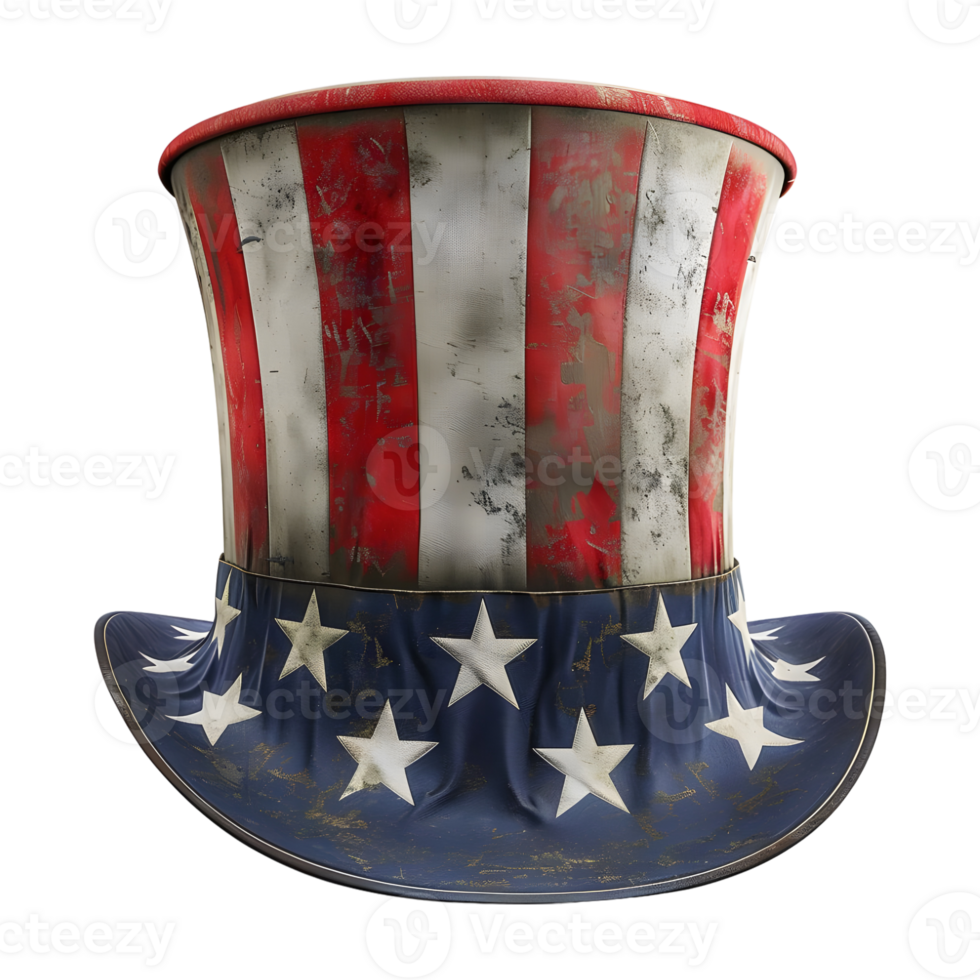 3D Rendering of a Cowboy Hat with USA Flag on it on Transparent Background png
