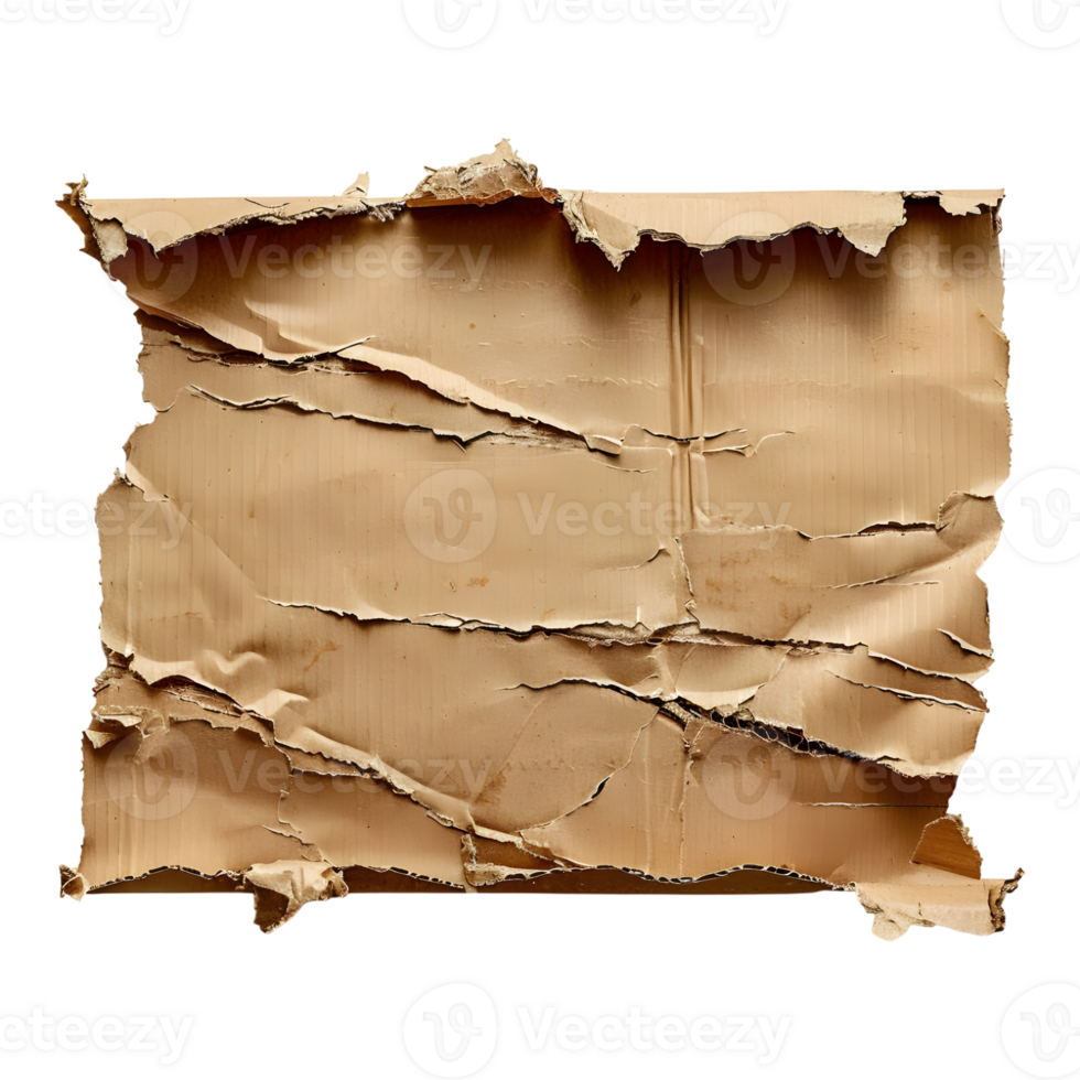 3D Rendering of a Carboard Brown Paper on Transparent Background png