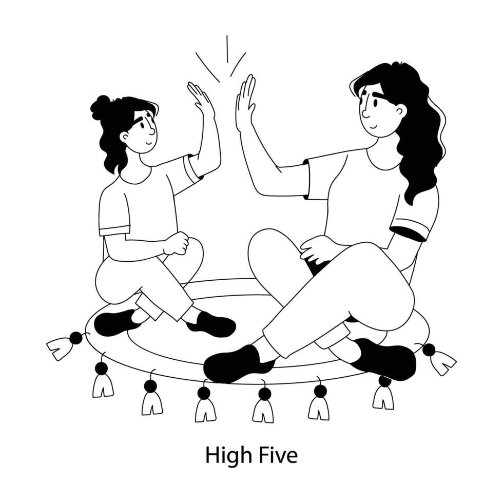 Trendy High Five vector