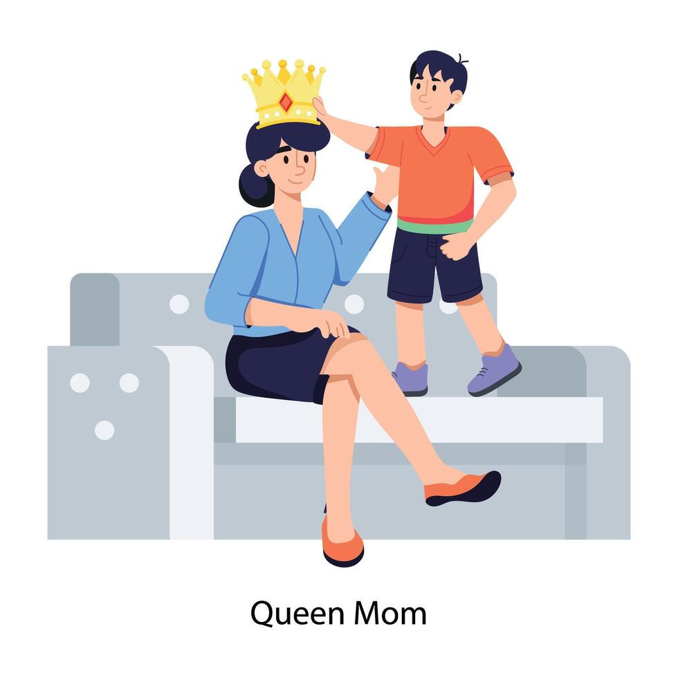 Trendy Queen Mom vector