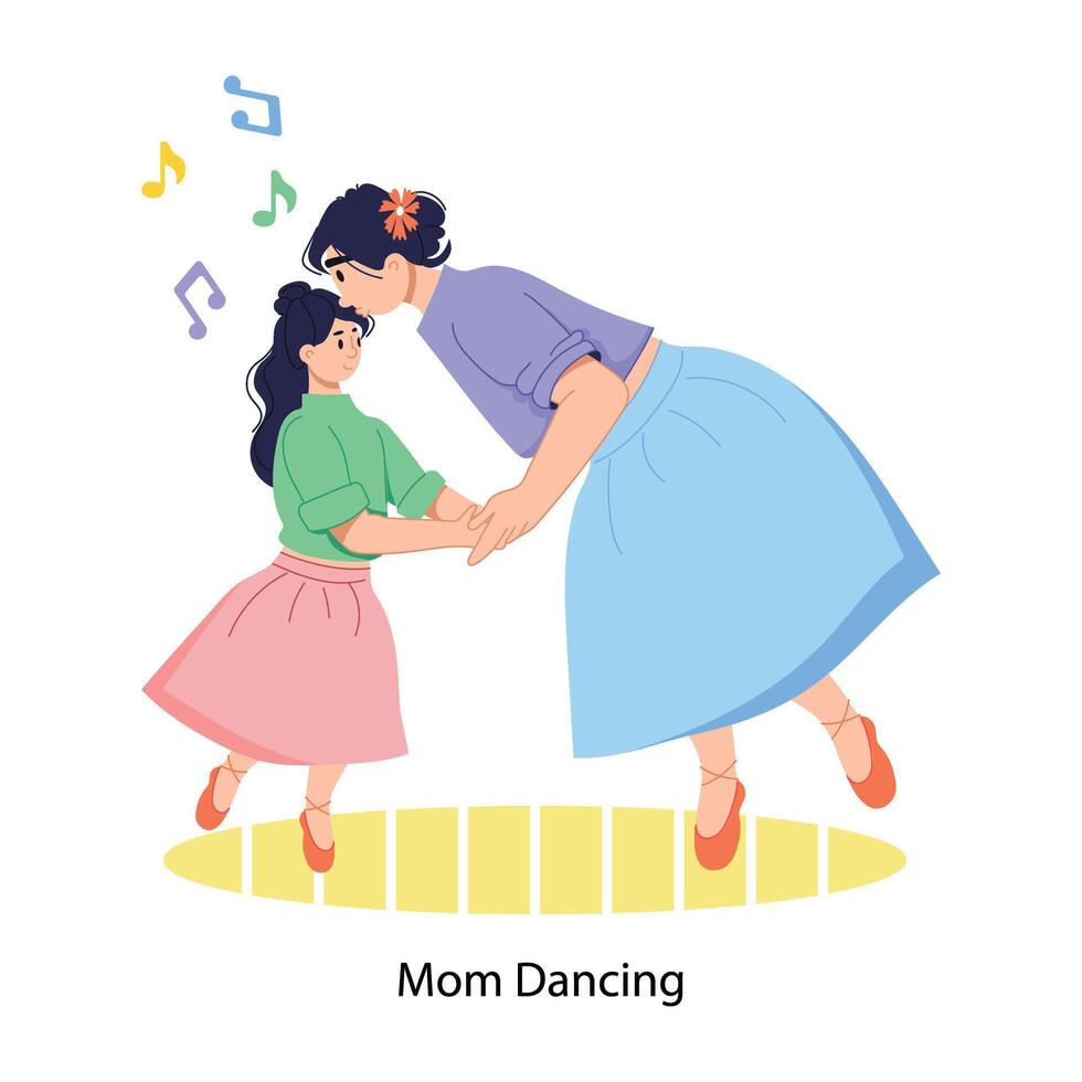 Trendy Mom Dancing vector