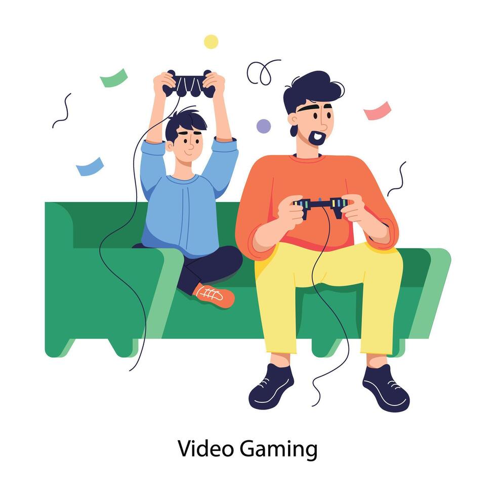 Trendy Playing Gaming vector