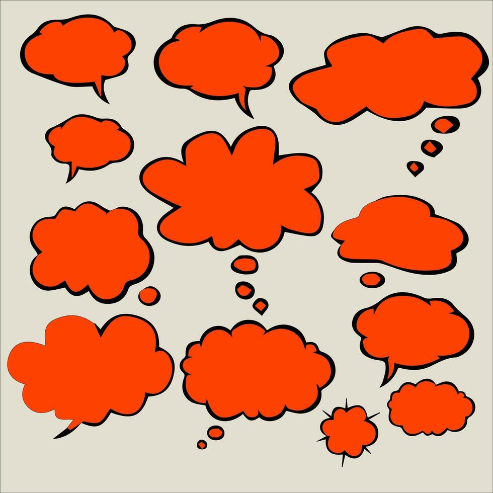 a set of speech bubbles with different shapes vector