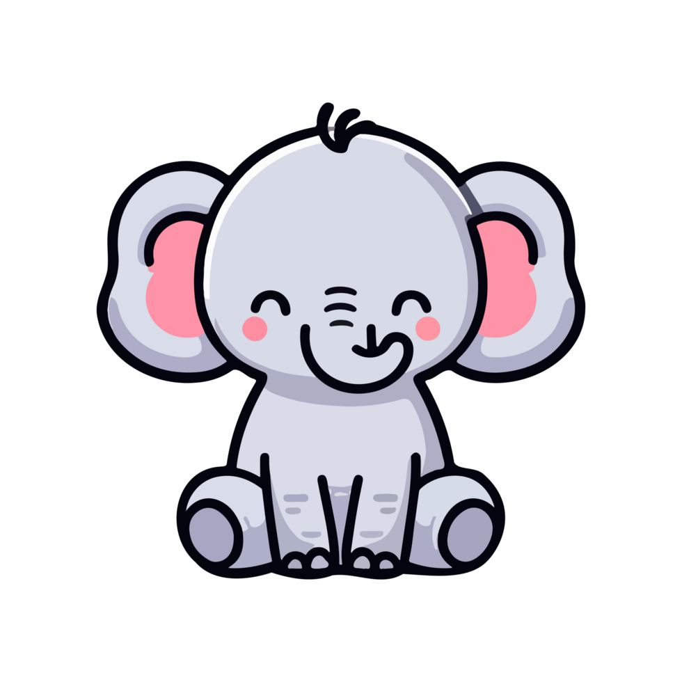 cute icon character elephant png