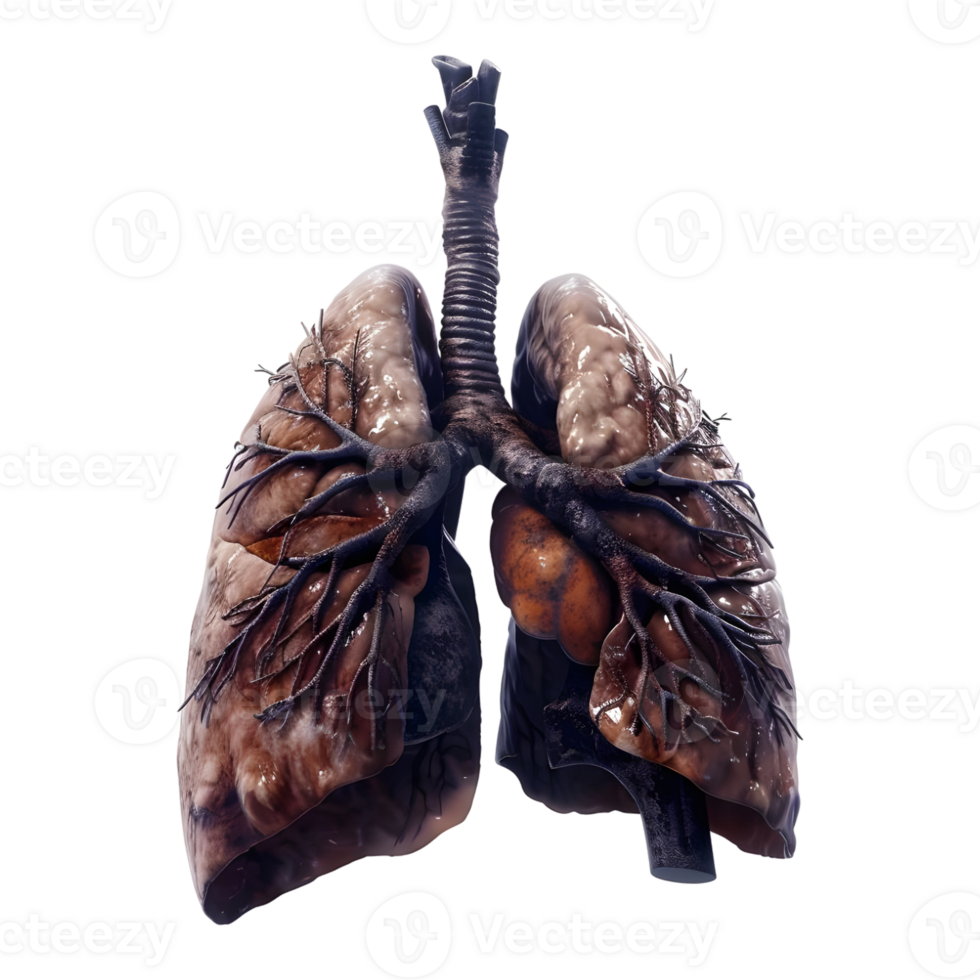 3D Rendering of a Human Lungs Organ Transparent Background png