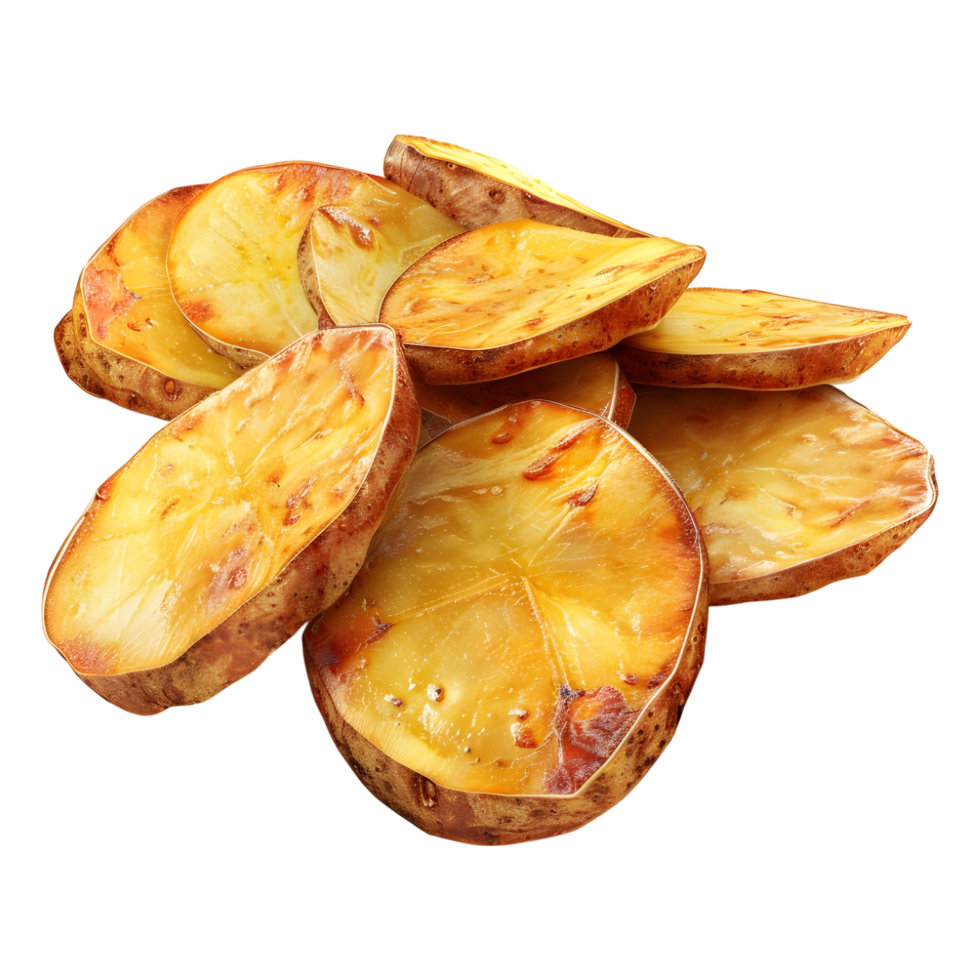 3D Rendering of a Fried Potatoes on Transparent Background png