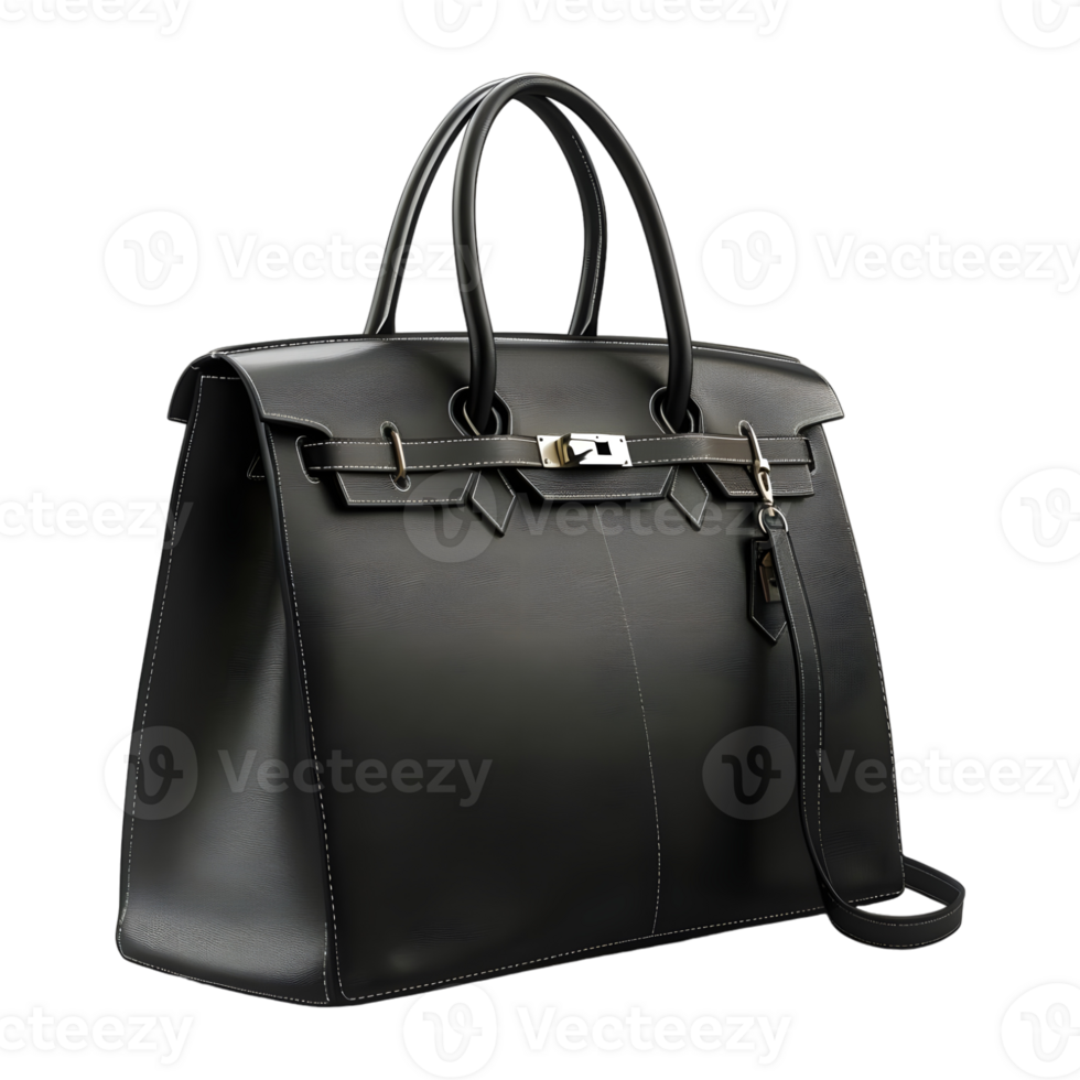 3D Rendering of a Woman Leather Hand Bag Transparent Background png