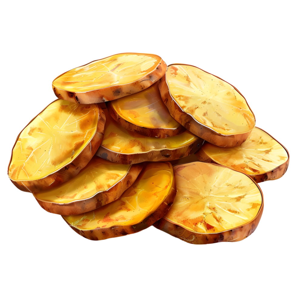3D Rendering of a Fried Potatoes on Transparent Background png