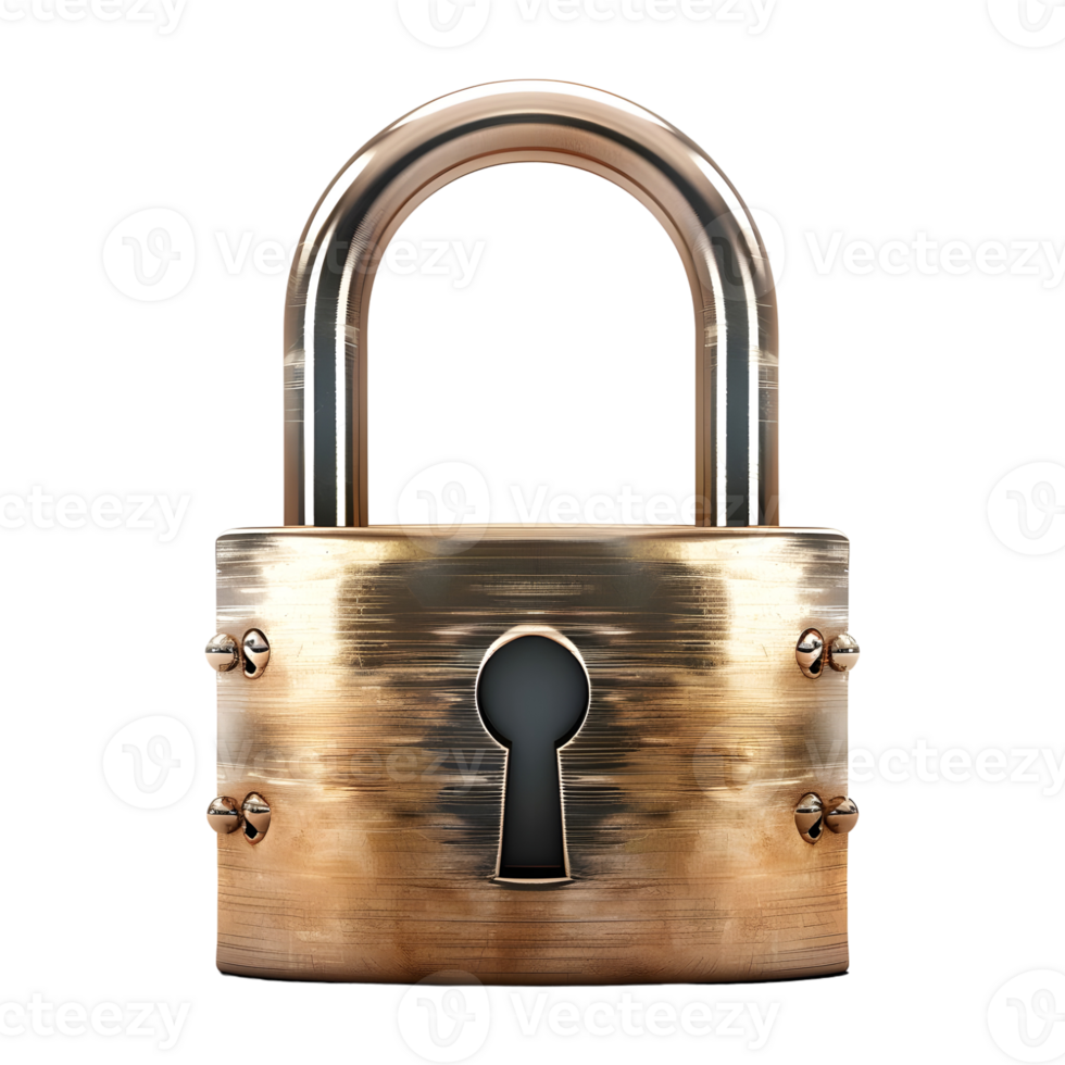 3D Rendering of a Padlock Transparent Background png
