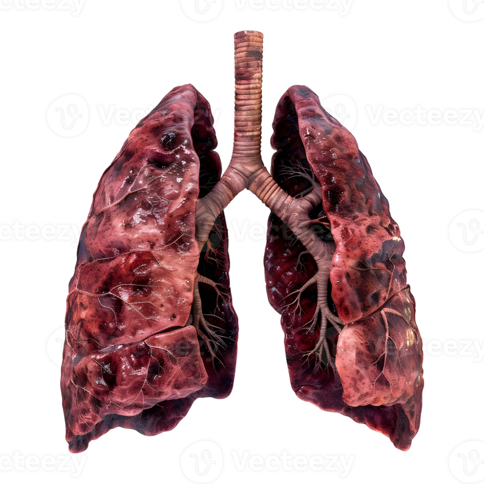 3D Rendering of a Human Lungs Organ Transparent Background png