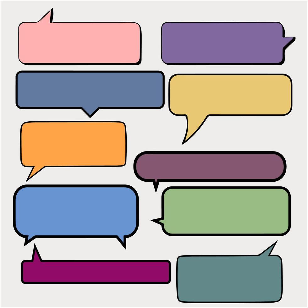 Set of colorful speech bubbles in flat style. illustration for your design. vector