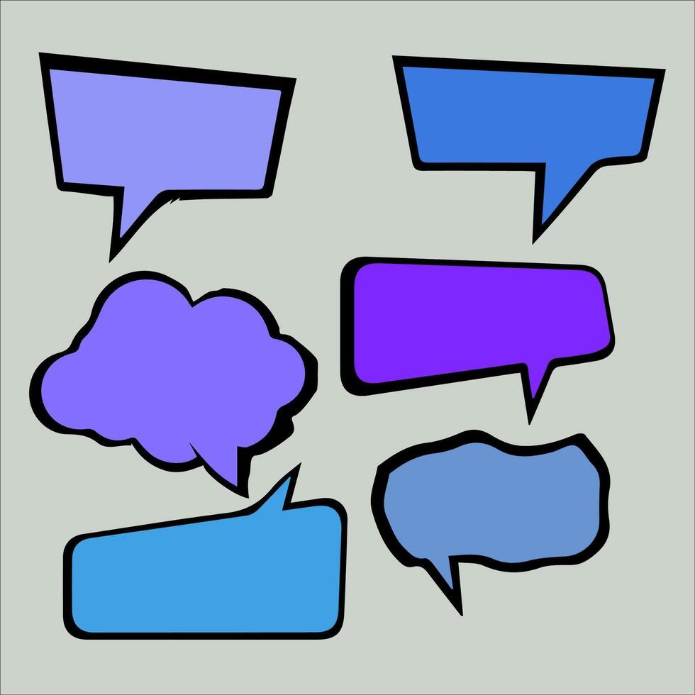 Set of speech bubbles in flat style. Colorful illustration. vector