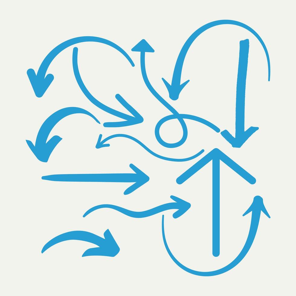 blue and white arrows set vector
