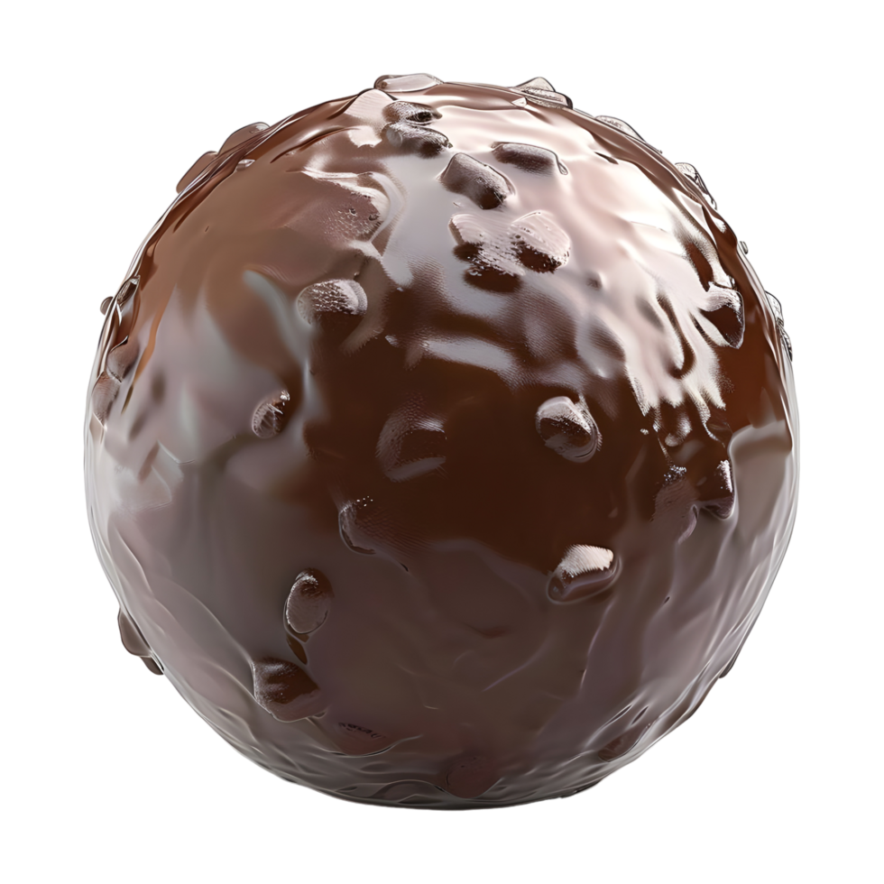 3D Rendering of a Chocolate Ball on Transparent Background png