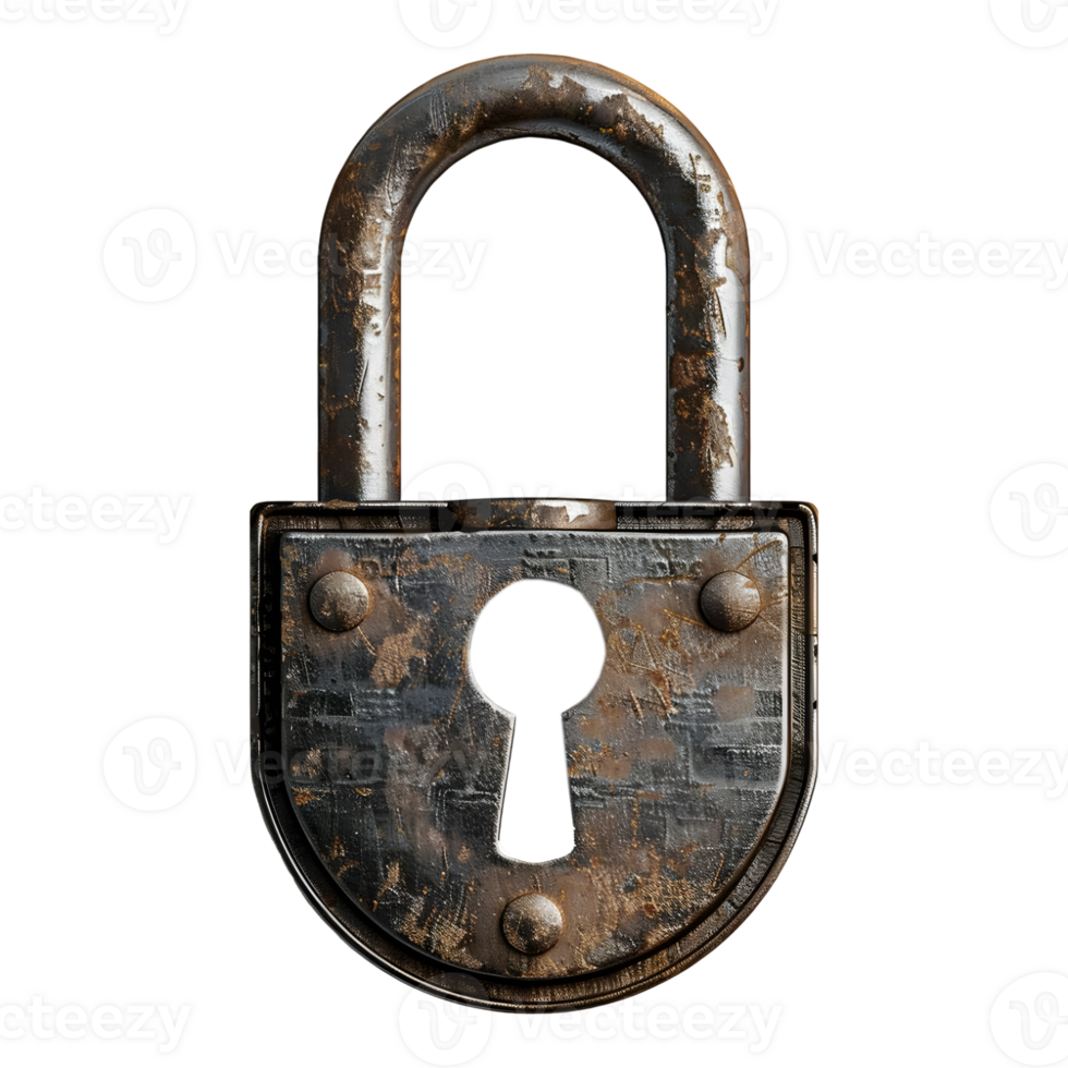 3D Rendering of a Padlock Transparent Background png
