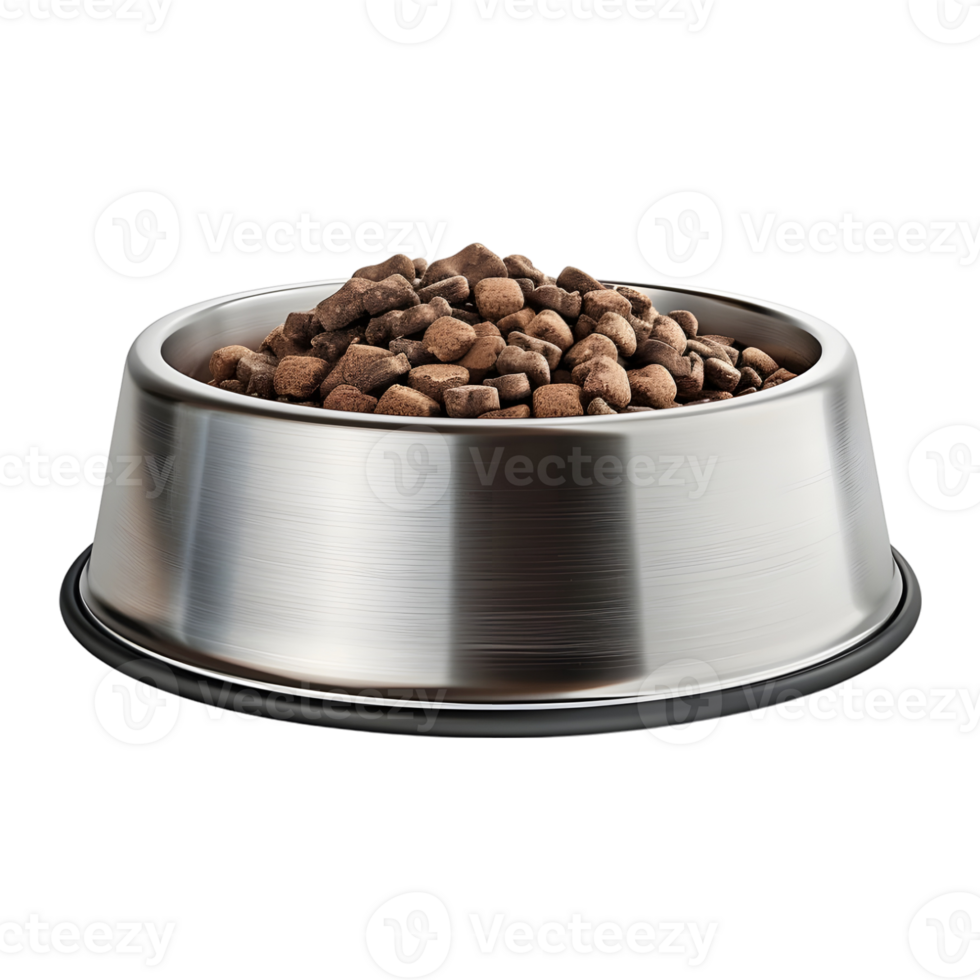 3D Rendering of a Dog Food in a Bowl Transparent Background png