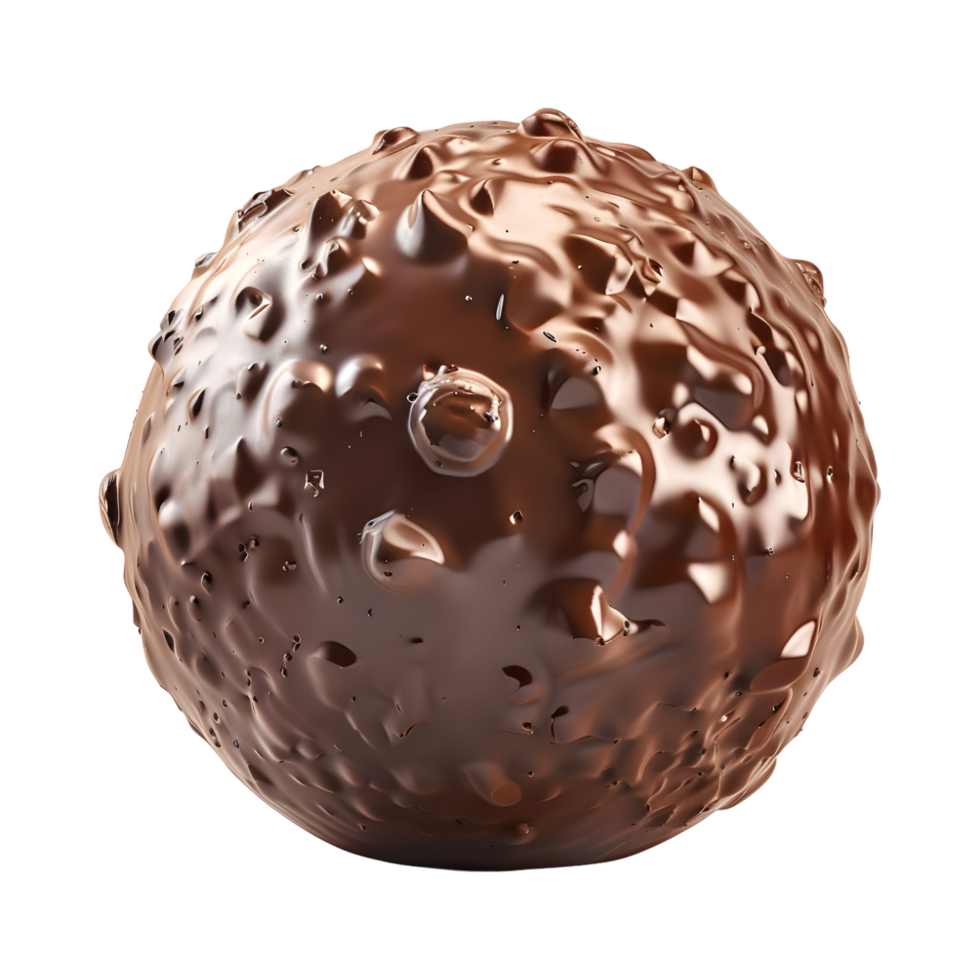 3d representación de un chocolate pelota en transparente antecedentes png