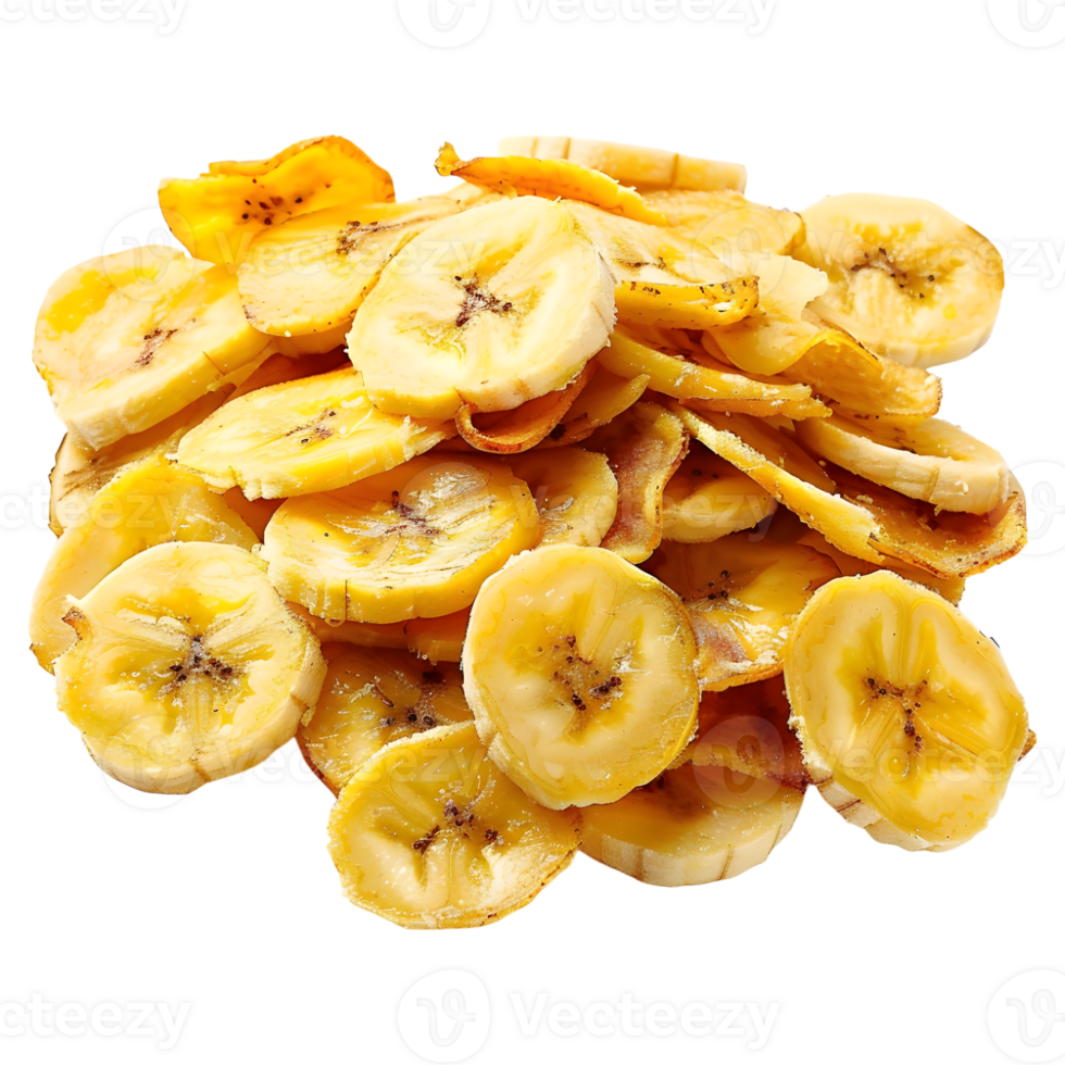 3D Rendering of a Banana Slices on Transparent Background png