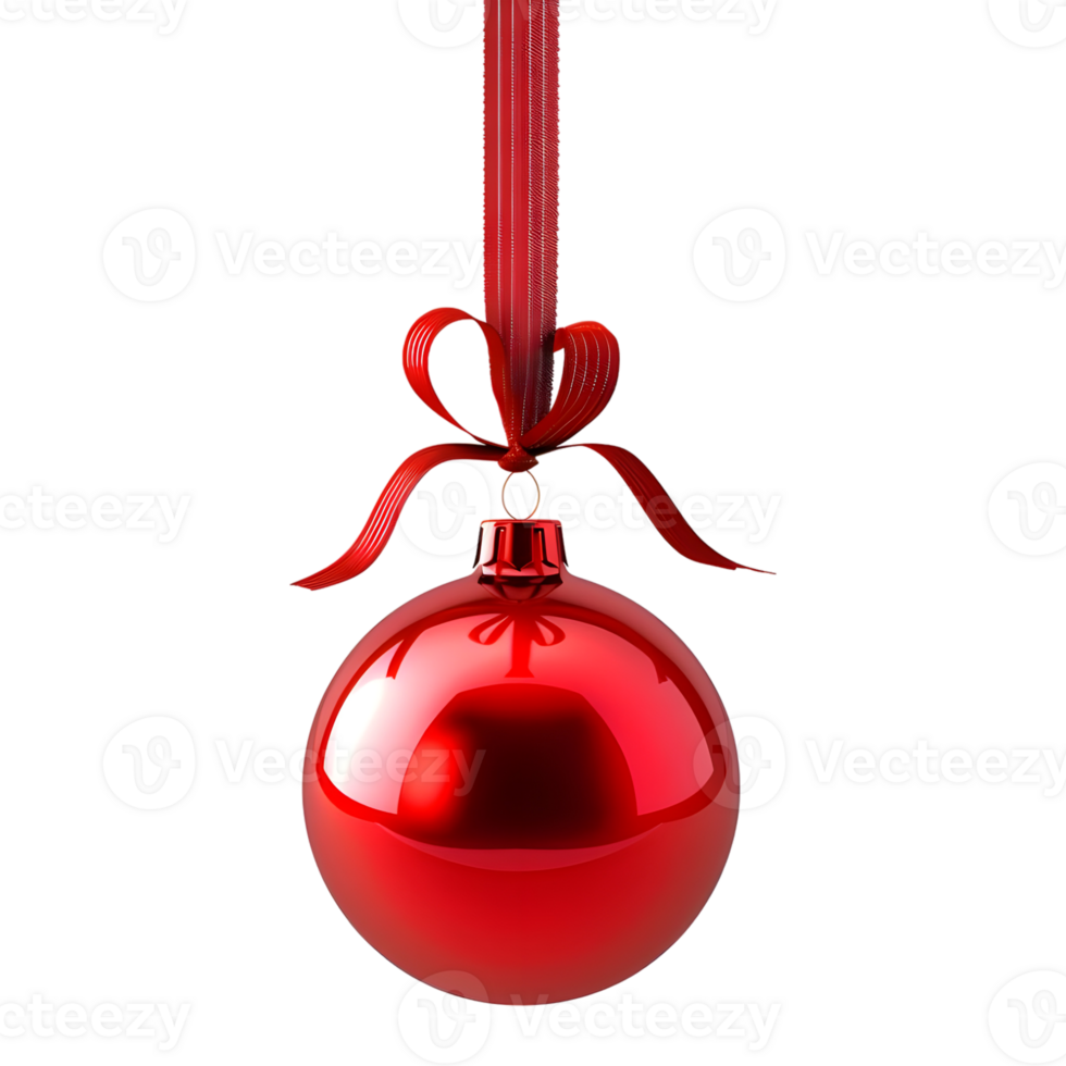 3D Rendering of a Christmas Bauble on Transparent Background png