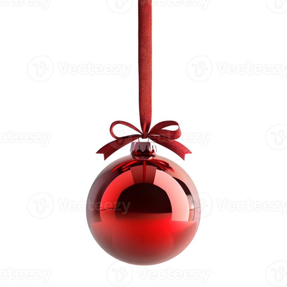 3D Rendering of a Christmas Bauble on Transparent Background png