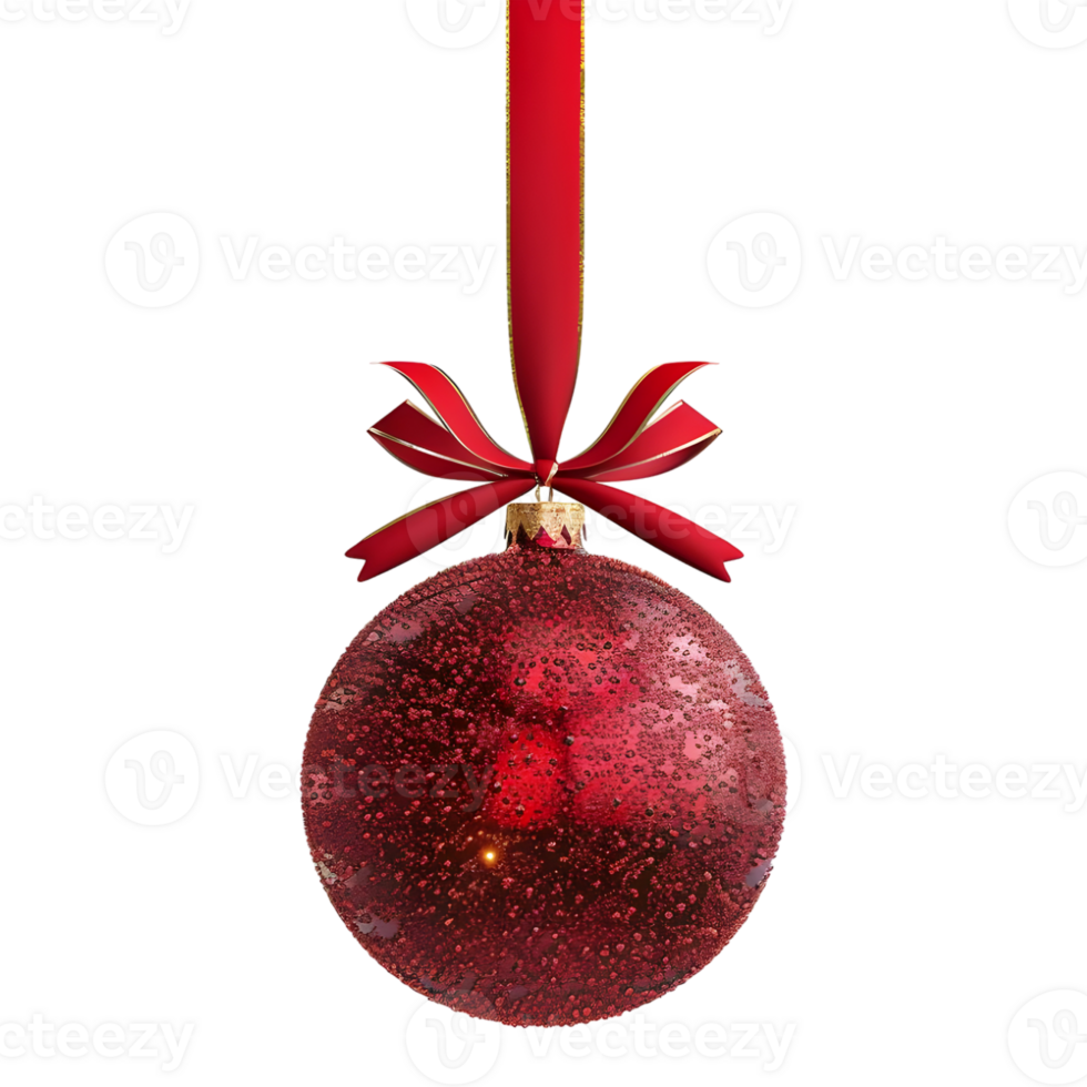 3D Rendering of a Christmas Bauble on Transparent Background png