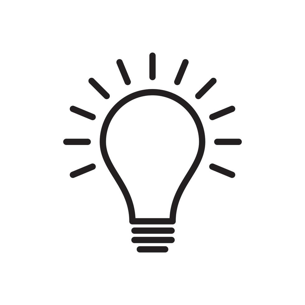lightbulb on icon flat illustration vector