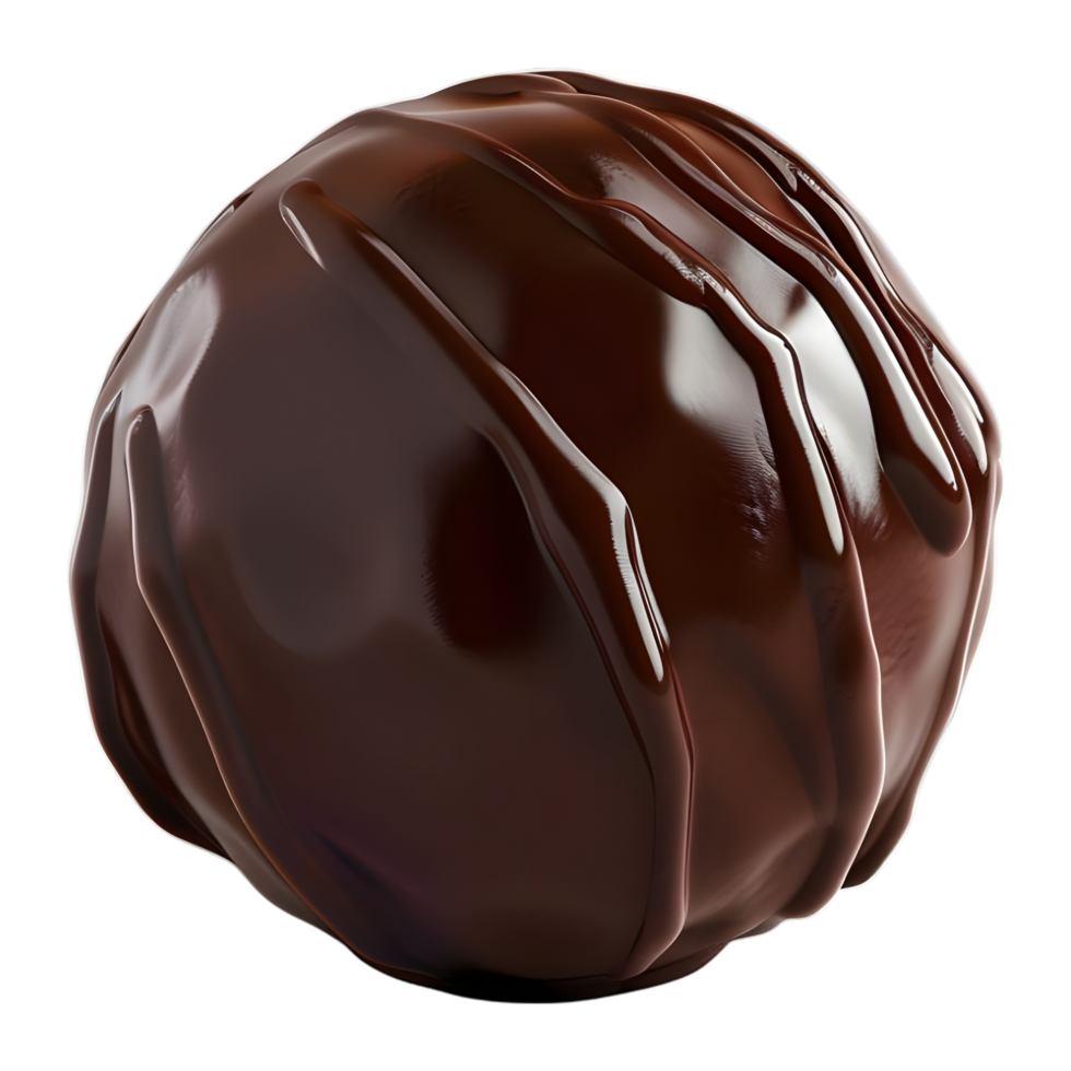 3d representación de un chocolate pelota en transparente antecedentes png