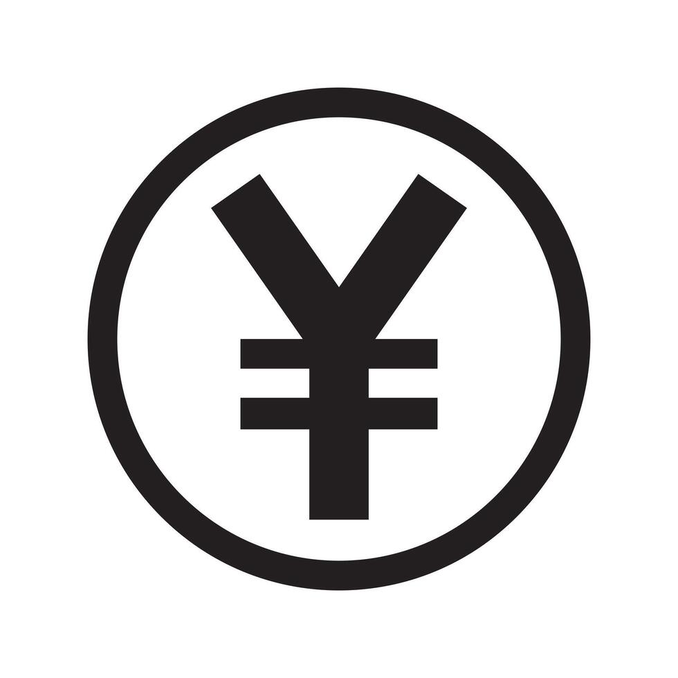 yen or yuan currency icon symbol isolated on white background vector