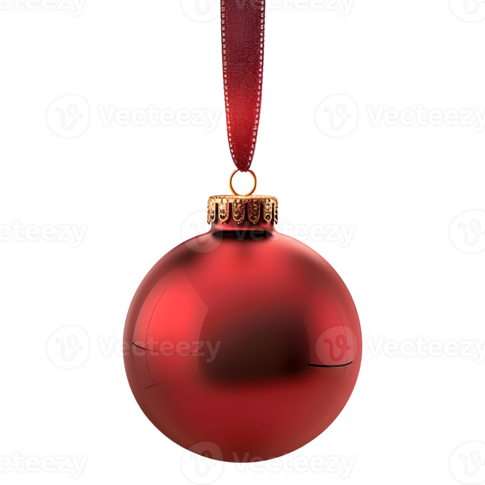 3D Rendering of a Christmas Bauble on Transparent Background png