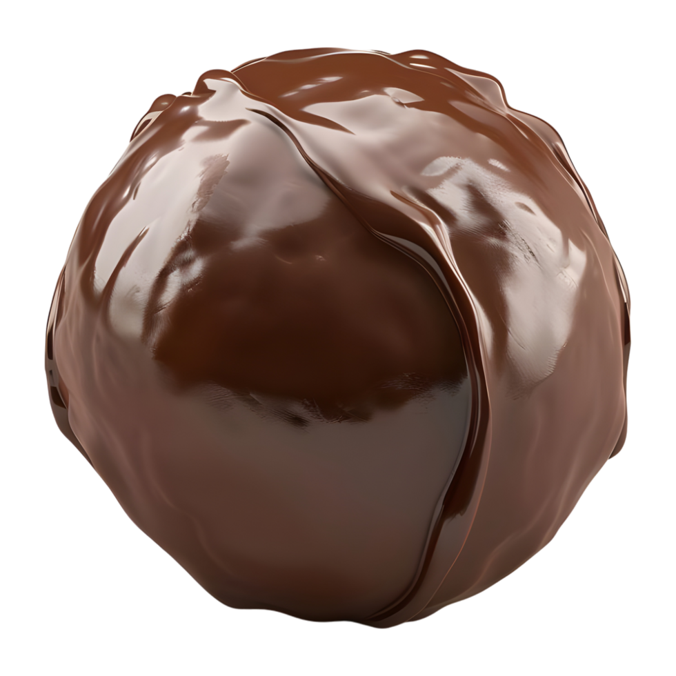 3D Rendering of a Chocolate Ball on Transparent Background png