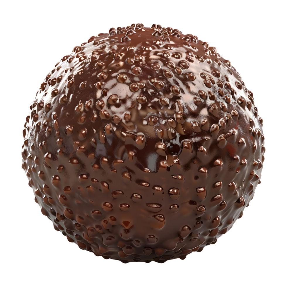 3D Rendering of a Chocolate Ball on Transparent Background png