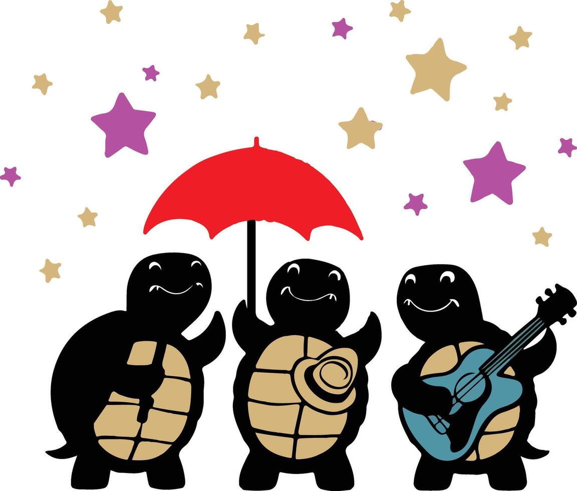 turtles silhouettes set , illustration vector