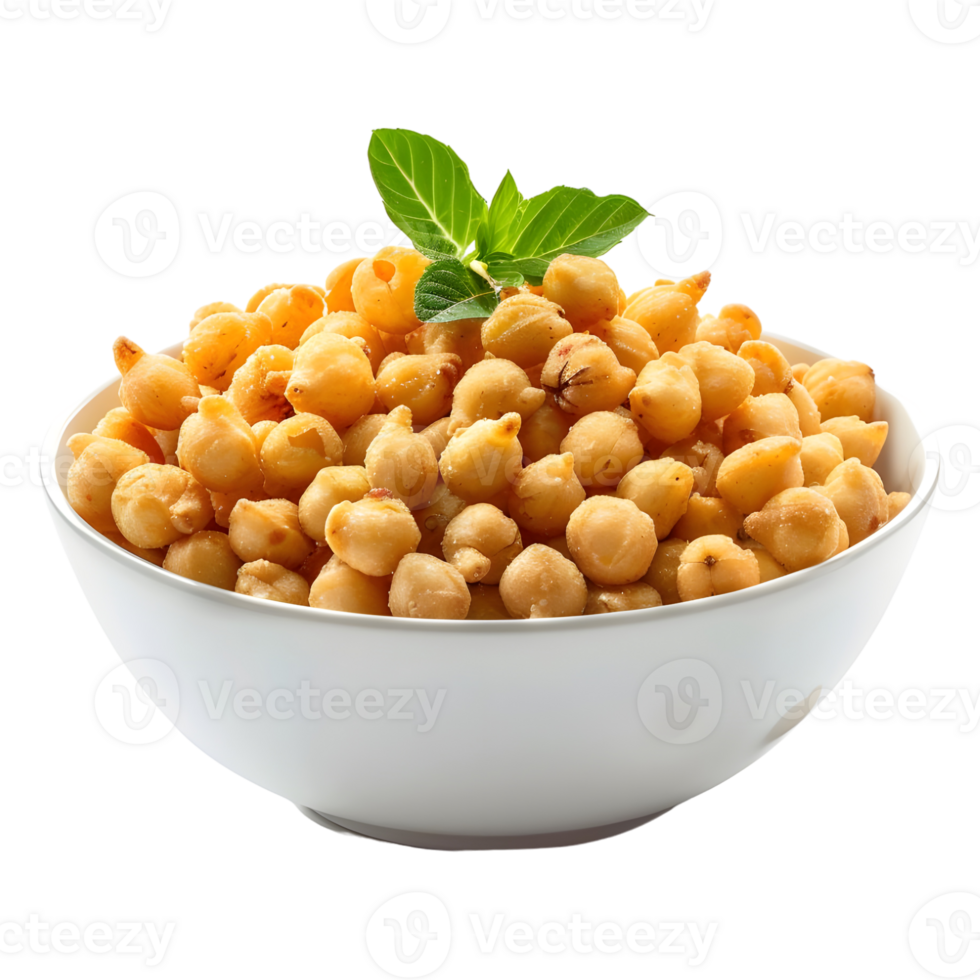 3D Rendering of a Chana Chaat in a Bowl on Transparent Background png