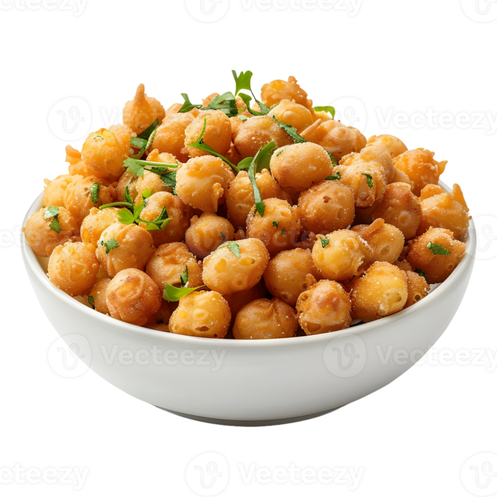 3D Rendering of a Chana Chaat in a Bowl on Transparent Background png