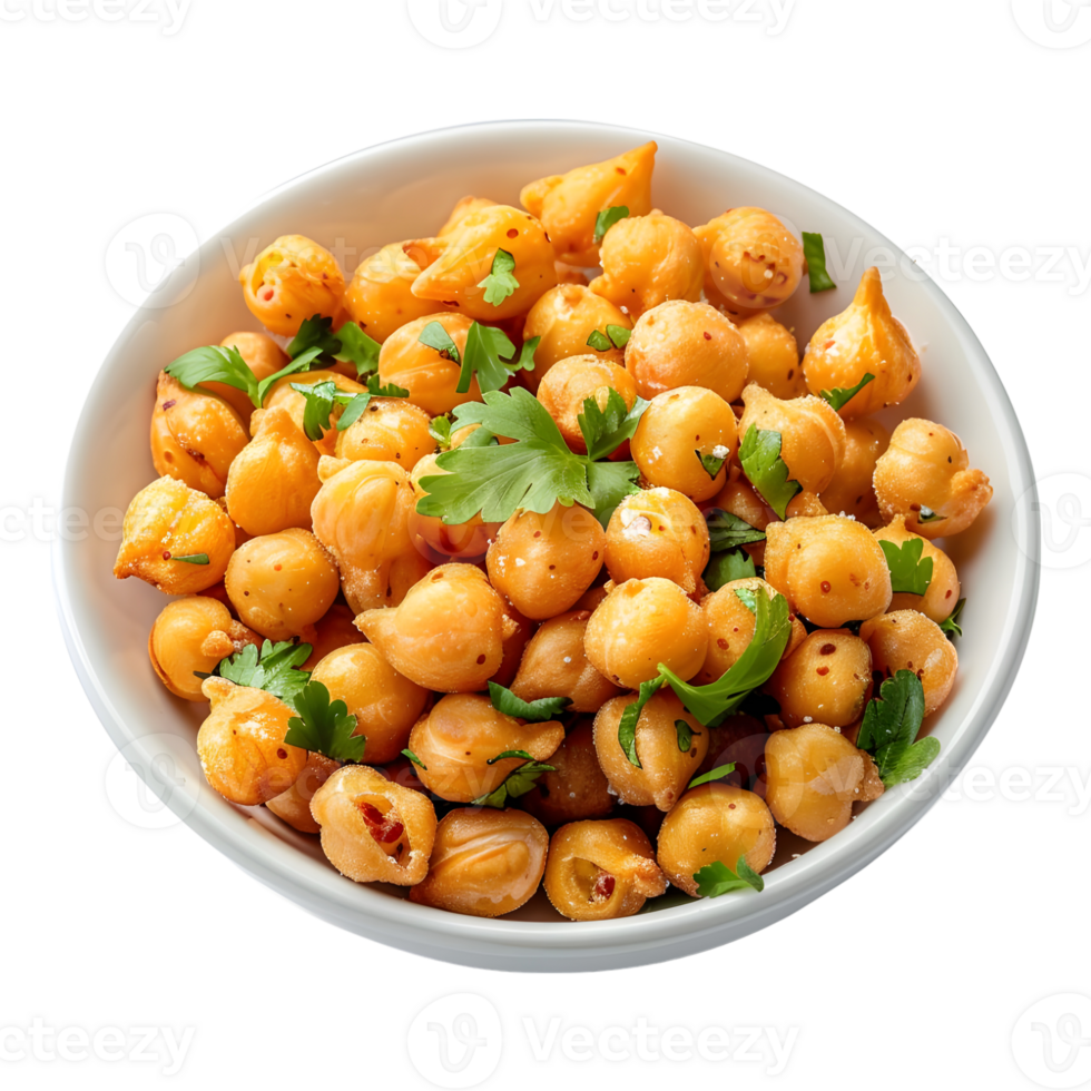 3D Rendering of a Chana Chaat in a Bowl on Transparent Background png