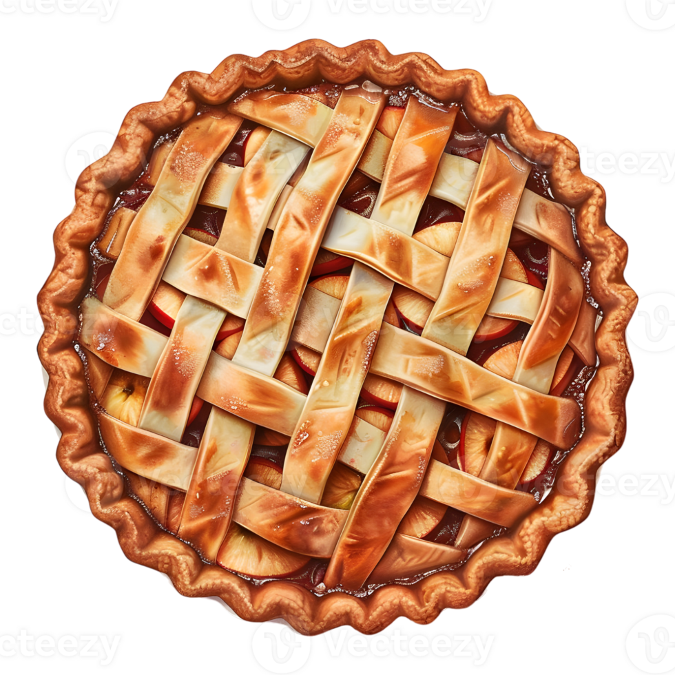 3D Rendering of a Apple Pie Cake on Transparent Background png