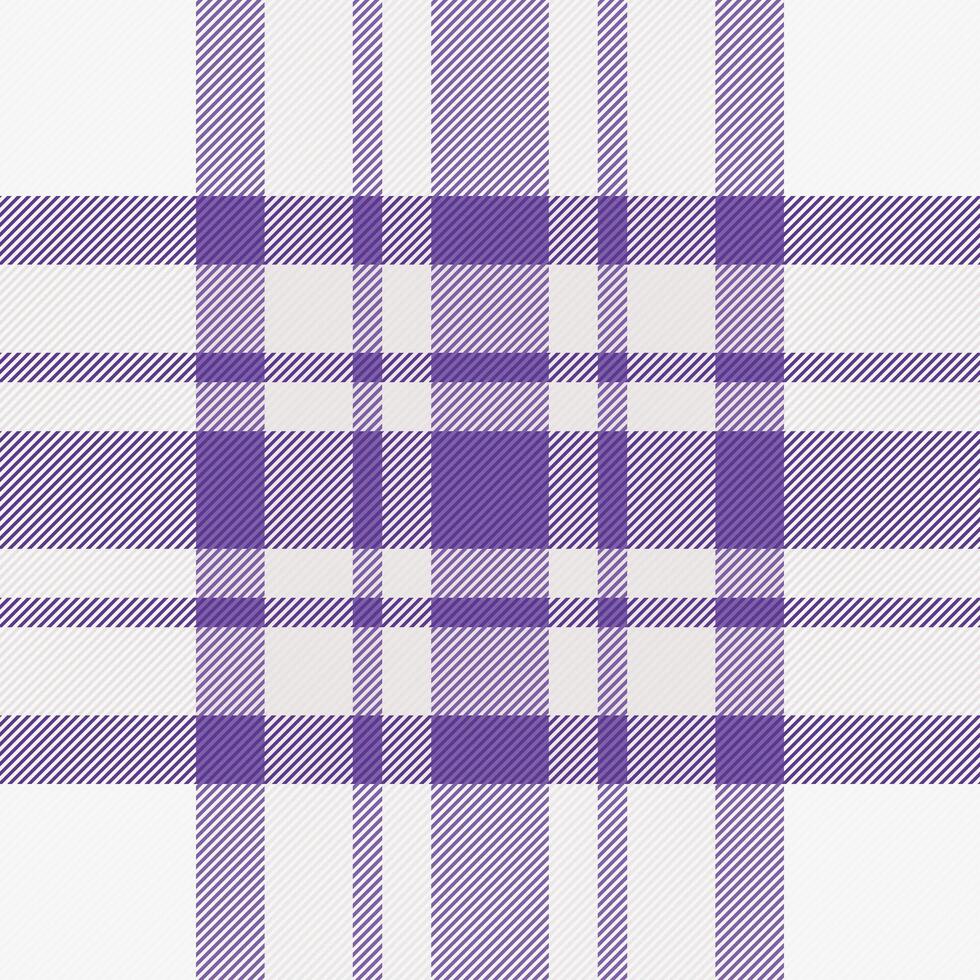 Best plaid seamless pattern, improvement texture tartan background. Nostalgia fabric textile check in white and violet colors. vector
