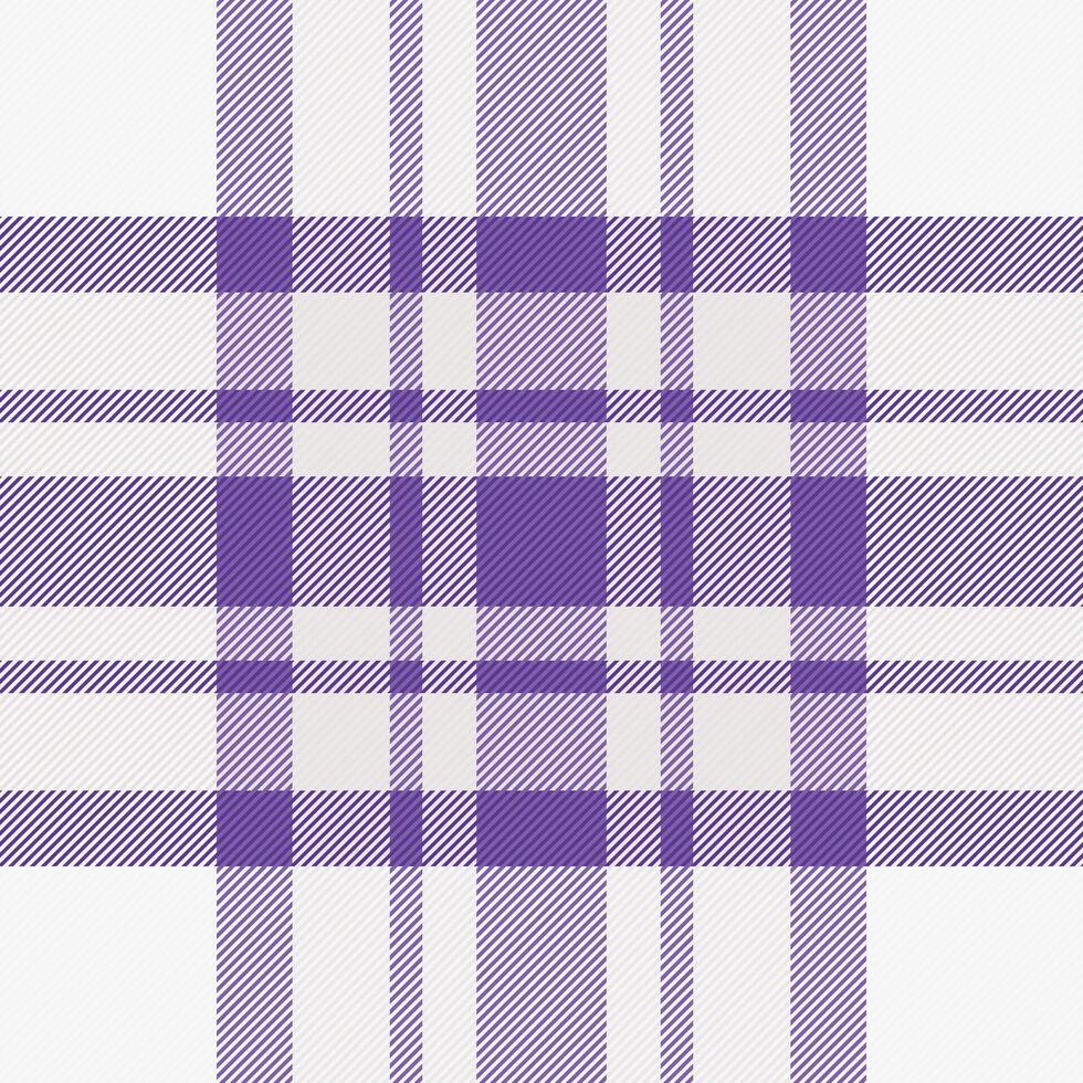 Best plaid seamless pattern, improvement texture tartan background. Nostalgia fabric textile check in white and violet colors. vector