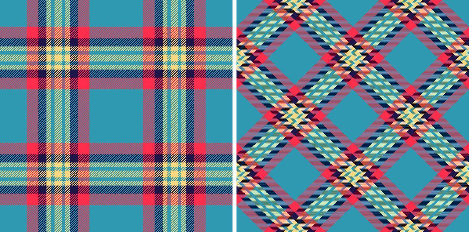 Seamless plaid tartan of textile pattern texture with a fabric background check. vector