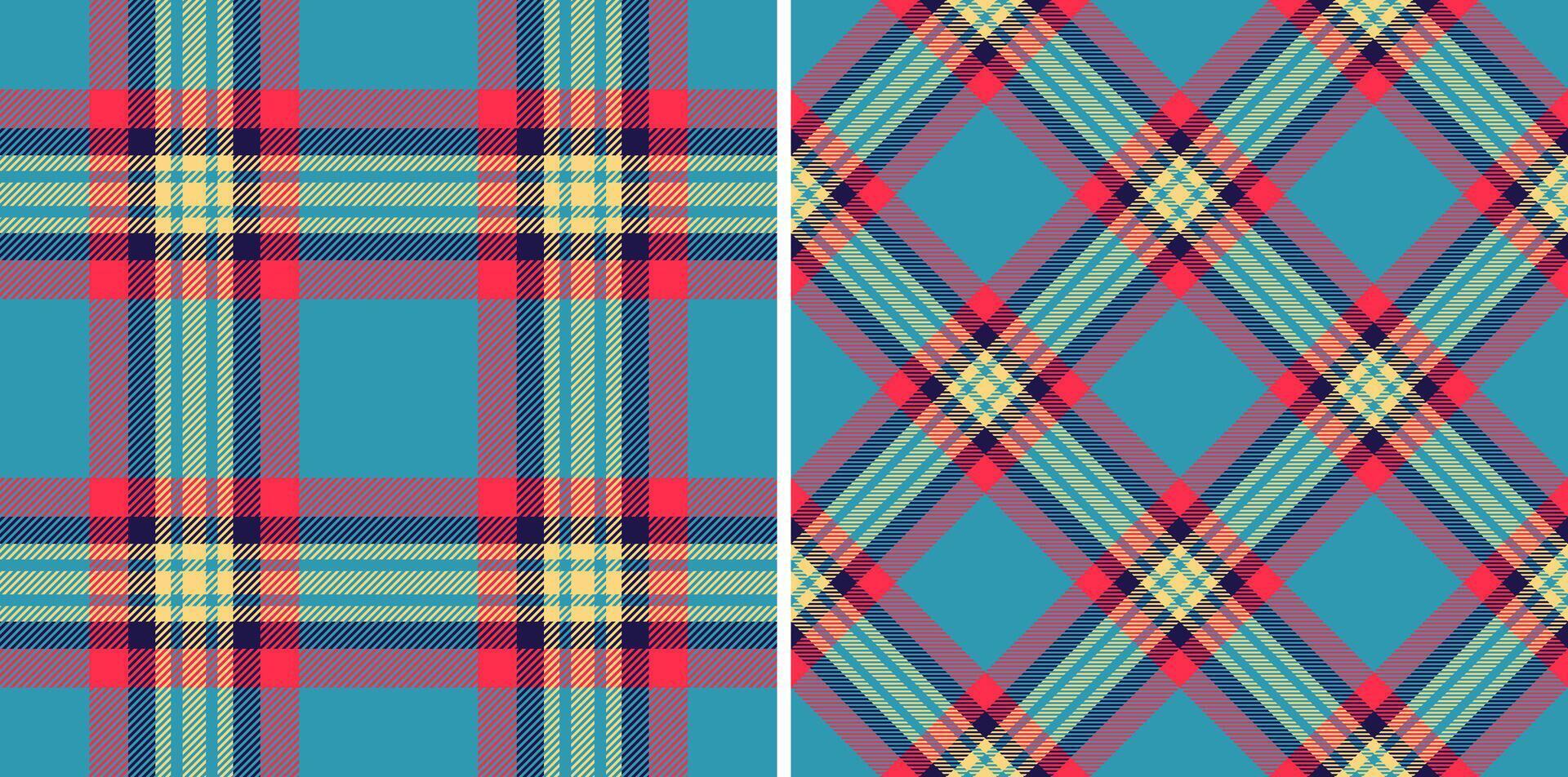 Seamless plaid tartan of textile pattern texture with a fabric background check. vector