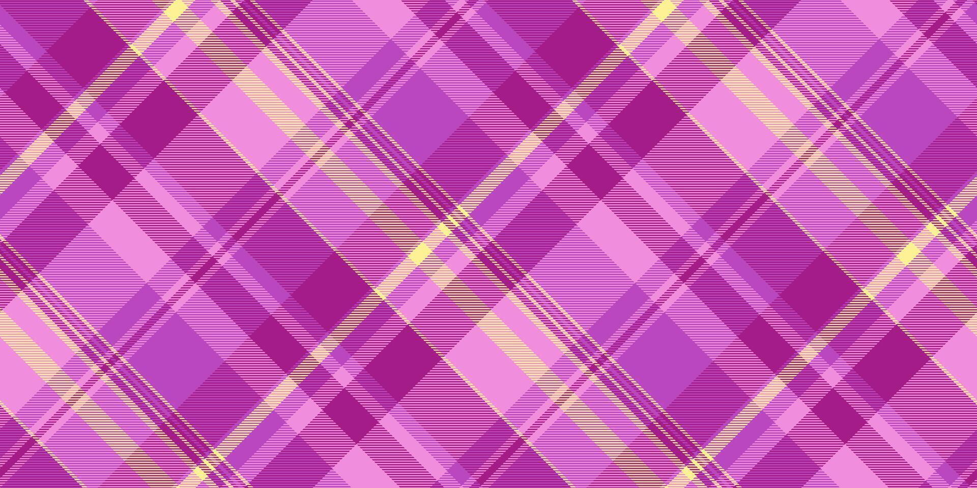 Figure background texture , warm plaid pattern seamless. Lumberjack tartan fabric check textile in pink and purple colors. vector