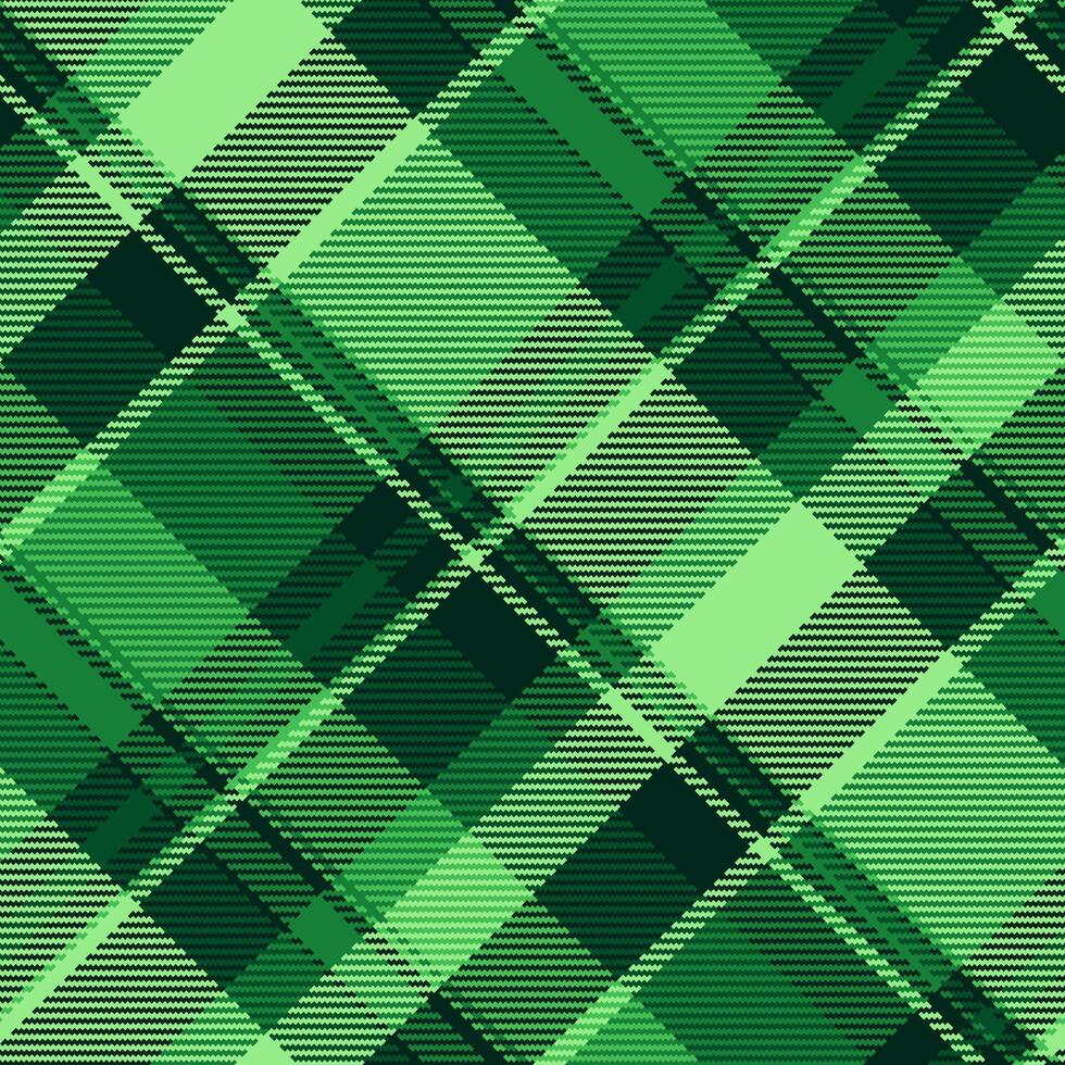 Towel plaid textile background, sofa pattern fabric seamless. Spring tartan texture check in green and black colors. vector